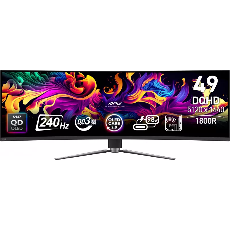 Monitorius MSI MPG 491CQPX QD-OLED 124,5 cm (49 colių) 5120 x 1440 Dual QHD juodas