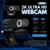 Origin Storage USB Webcam 2K Full HD, 5 MP, 2592 x 1944 pikseliai, 2K Ultra HD, 60 kadrų/s, 10x, USB 2.0