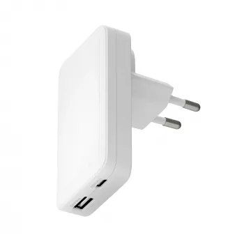 Belaidis įkroviklis d bramante Pro Slim USB-C 45W + USB-A 30W, vidaus, baltas