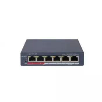 Valdomas jungiklis Hikvision DS-3E1106P-EI 4 prievadai Fast Ethernet PoE