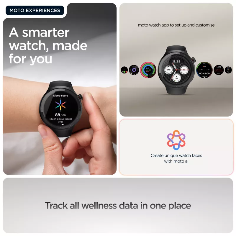 Motorola Moto Watch 47 mm Juodas OLED GPS išmanusis laikrodis