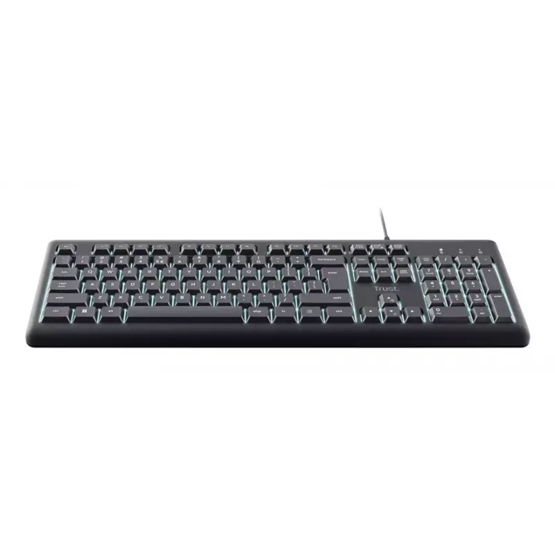 Trust Primo apšviesta klaviatūra Namai/Biuras USB QWERTY JAV anglų Juoda