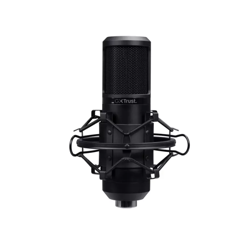 Studijinis mikrofonas TRUST GXT 269 Emita II – USB laidinis, metalinis korpusas, stalinis stovas, juodas (42×162×42 mm)