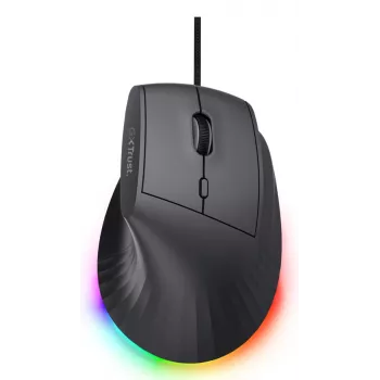 Žaidimų pelė TRUST GXT 145 Rexxa, dešiniajai rankai, USB Type-A, 12800 DPI, laidinė, RGB ratukas, juoda