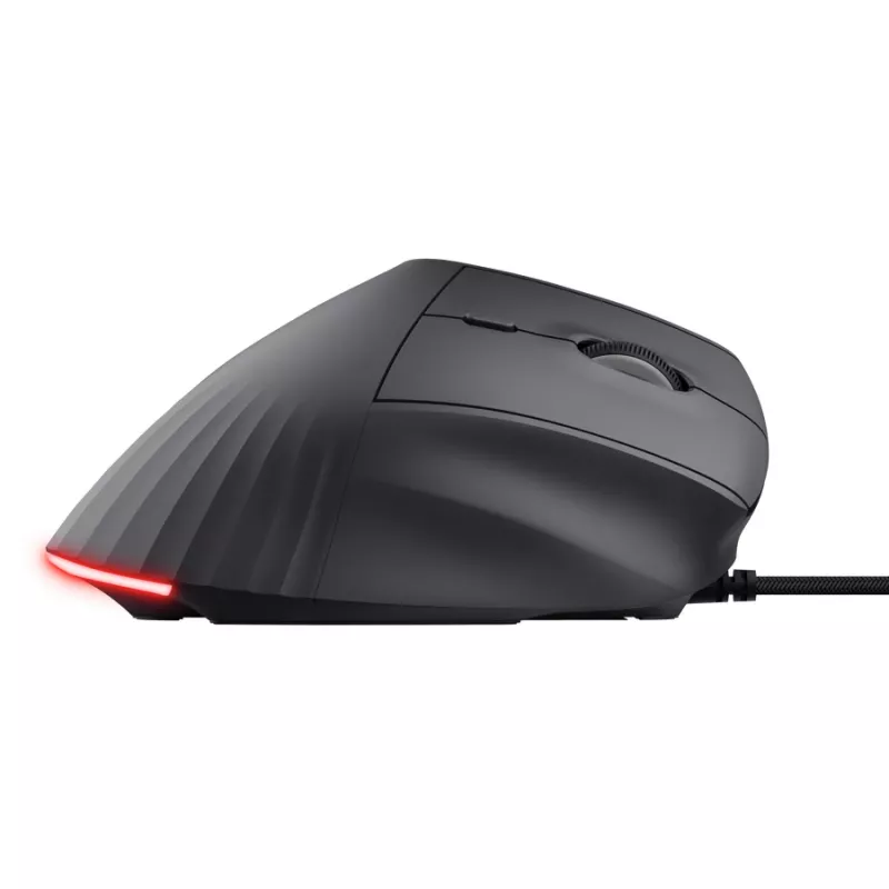 Žaidimų pelė TRUST GXT 145 Rexxa, dešiniajai rankai, USB Type-A, 12800 DPI, laidinė, RGB ratukas, juoda