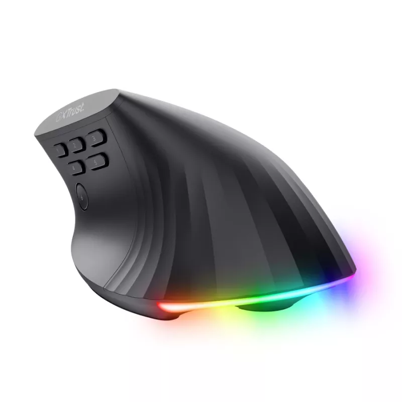 Žaidimų pelė TRUST GXT 145 Rexxa, dešiniajai rankai, USB Type-A, 12800 DPI, laidinė, RGB ratukas, juoda