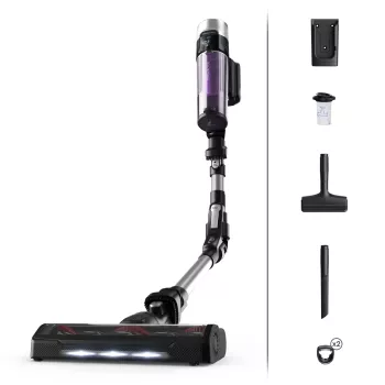 Rowenta RH2037 2-in-1 belaidis šluotinis dulkių siurblys, sausas valymas, be maišelio, 0,4 l, 250 W, juoda, violetinė