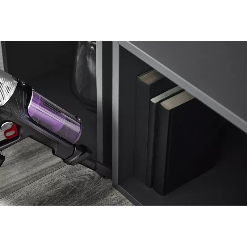 Rowenta RH2037 2-in-1 belaidis šluotinis dulkių siurblys, sausas valymas, be maišelio, 0,4 l, 250 W, juoda, violetinė
