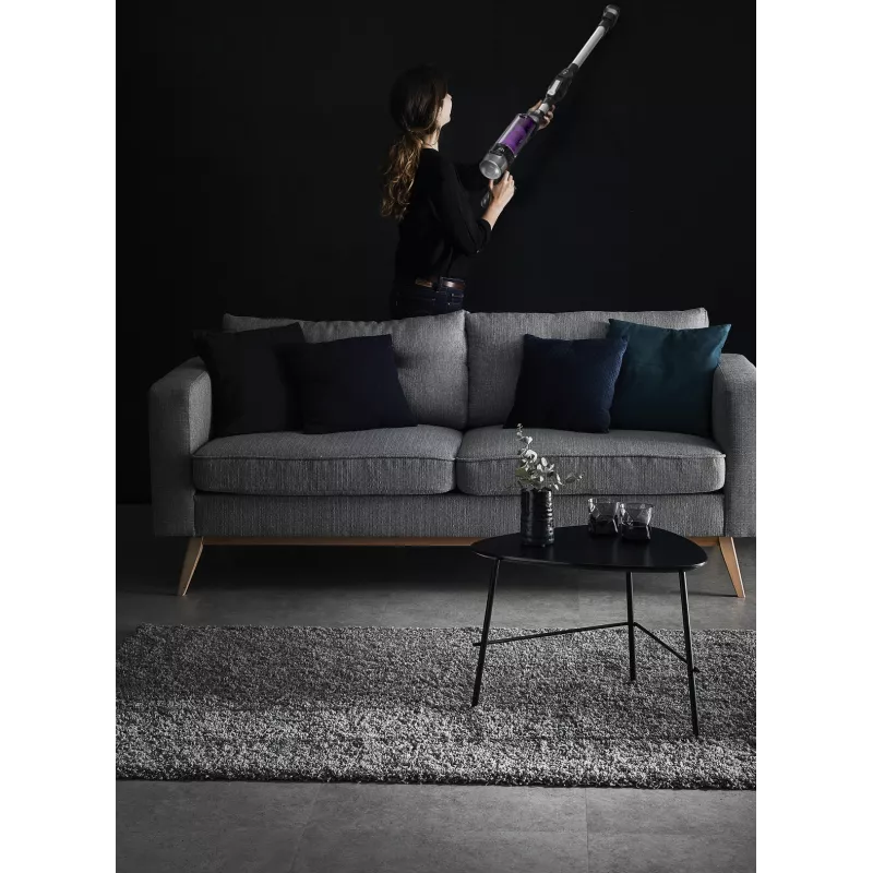 Rowenta RH2037 2-in-1 belaidis šluotinis dulkių siurblys, sausas valymas, be maišelio, 0,4 l, 250 W, juoda, violetinė