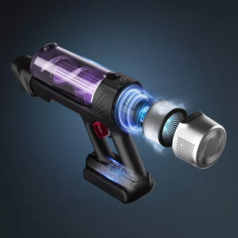 Rowenta RH2037 2-in-1 belaidis šluotinis dulkių siurblys, sausas valymas, be maišelio, 0,4 l, 250 W, juoda, violetinė