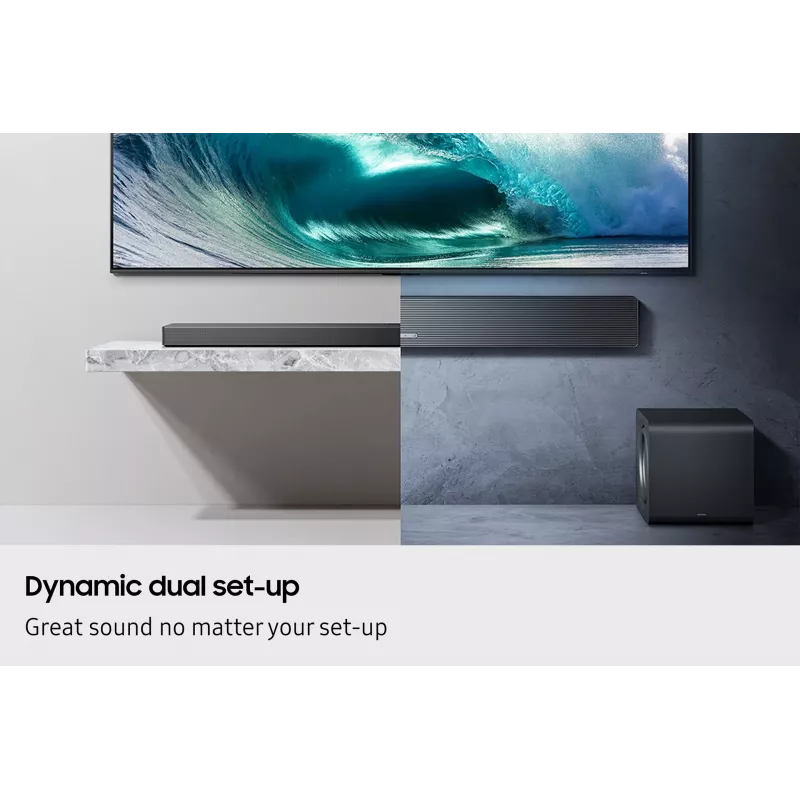 Samsung Q-series QS750F 5.1.2ch garso juosta su žemų dažnių garsiakalbiu ir galiniais garsiakalbiais (2025)