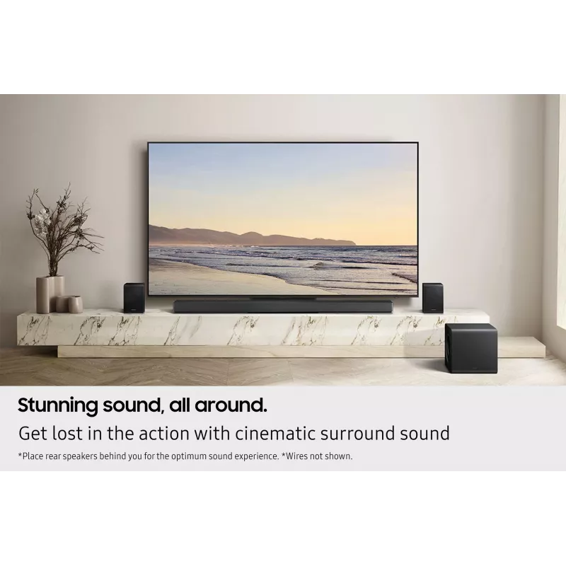 Samsung Q-series QS750F 5.1.2ch garso juosta su žemų dažnių garsiakalbiu ir galiniais garsiakalbiais (2025)