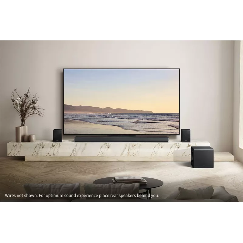 Samsung Q-series QS750F 5.1.2ch garso juosta su žemų dažnių garsiakalbiu ir galiniais garsiakalbiais (2025)