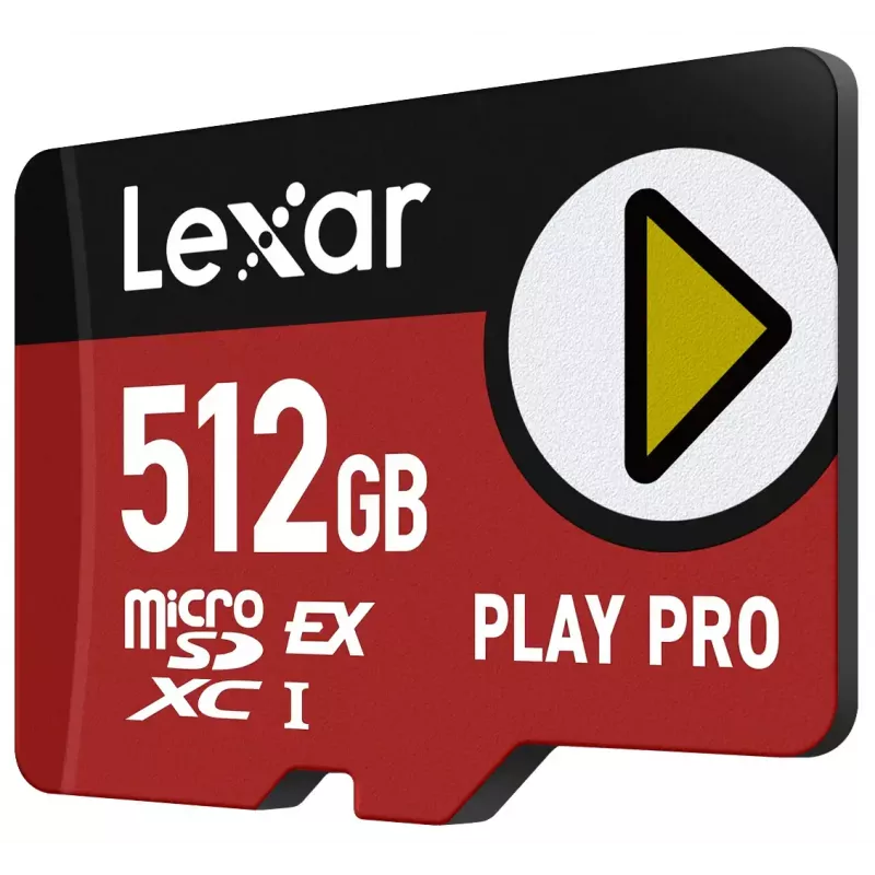 Lexar PLAY PRO 512 GB microSDXC atminties kortelė UHS-I U3 – 900 MB/s skaitymas, 600 MB/s rašymas