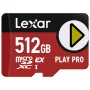 Lexar PLAY PRO 512 GB microSDXC atminties kortelė UHS-I U3 – 900 MB/s skaitymas, 600 MB/s rašymas