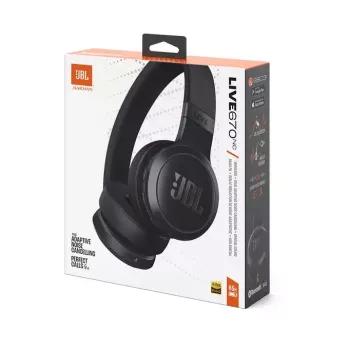 JBL Live 670NC belaidės ausinės ant galvos, skambučiai/muzika, Bluetooth, juodos