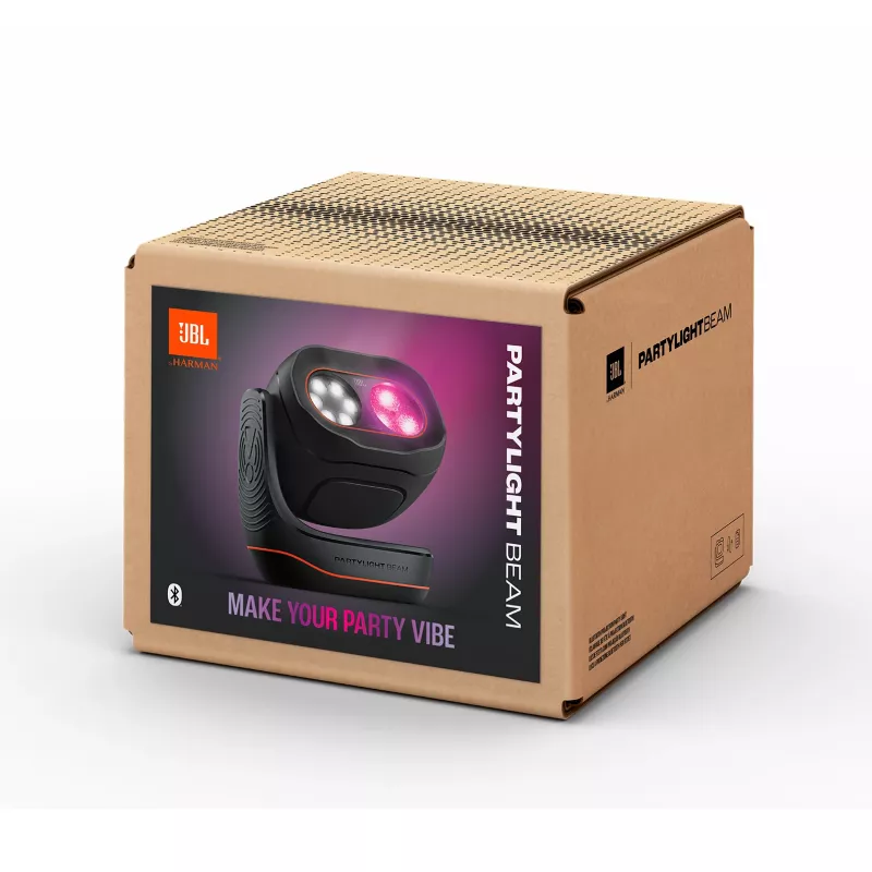 JBL PartyLight Beam – vidinis mikrofonas su LED šviesomis, juodas