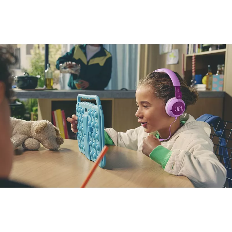 Ausinės JBL Junior 320 laidinės, ant ausų, galvos lankeliu, 20–20000 Hz, 116,8 g, violetinės