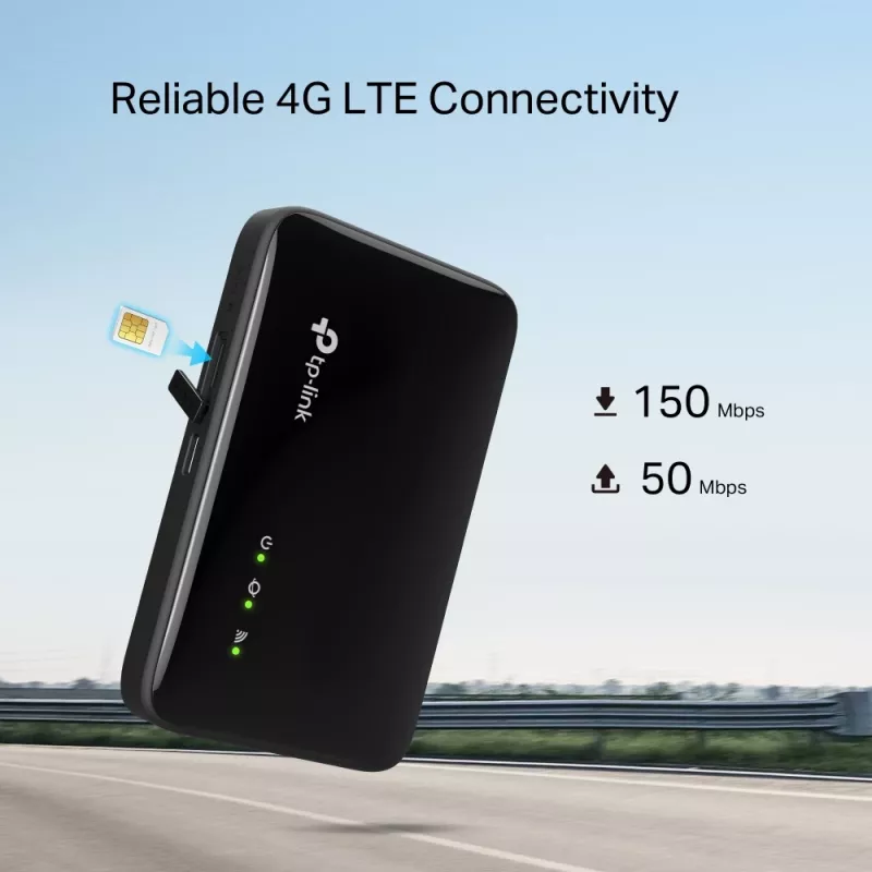 Belaidis 4G maršrutizatorius TP-Link M7005 Vienos juostos 2,4 GHz, NanoSIM, Wi-Fi 6, juodas