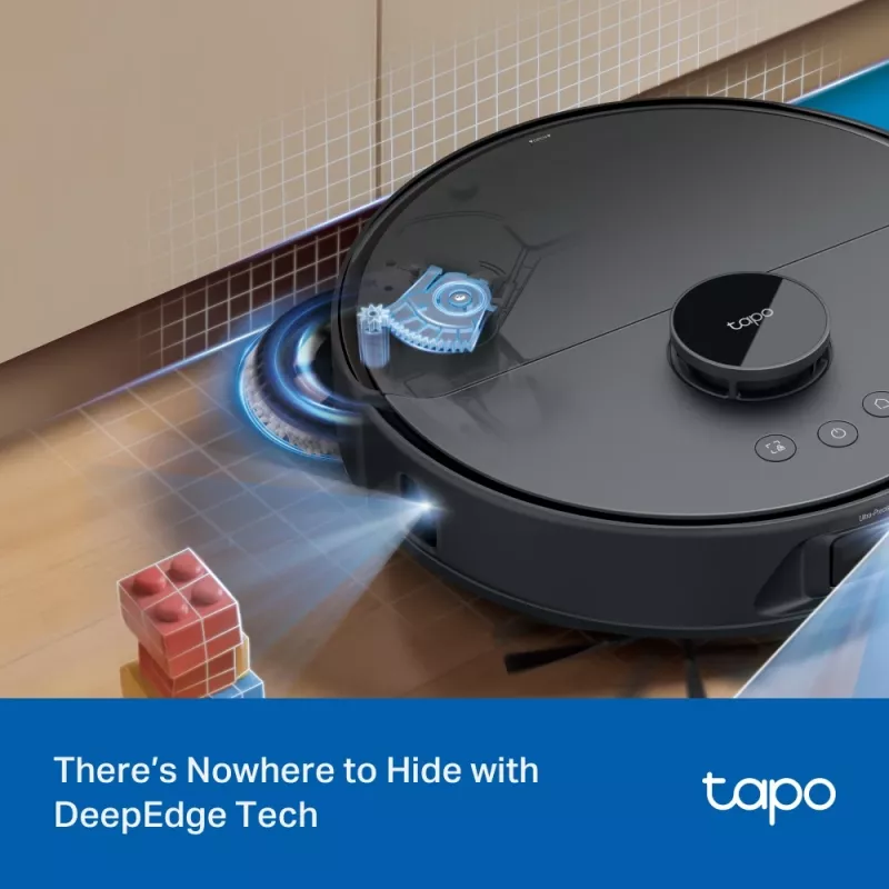 Robotinis siurblys TP-Link Tapo RV50 Pro Omni — 0,28 L dulkių talpa, 5200 mAh baterija, bazinė stotis su 3 L dulkių rezervuaru