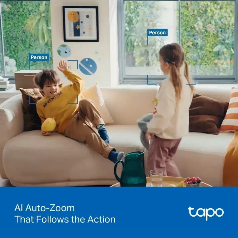 TP-LINK Tapo C250 PTZ 8MP 4K namų apsaugos Wi-Fi kamera su AI ir naktiniu matymu