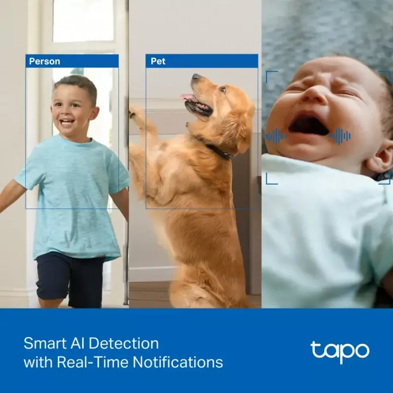 TP-LINK Tapo C250 PTZ 8MP 4K namų apsaugos Wi-Fi kamera su AI ir naktiniu matymu