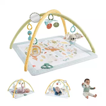 Fisher-Price Sensimals Simply Senses Newborn Gym – kūdikių kilimėlis su 6 sensoriniais žaislais