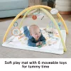 Fisher-Price Sensimals Simply Senses Newborn Gym – kūdikių kilimėlis su 6 sensoriniais žaislais