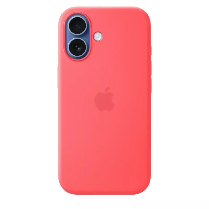 Silicone dėklas su MagSafe, skirtas Apple iPhone 17 — Bright Guava, tinka 6,3 colio (16 cm) ekranui