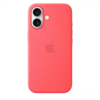 Silicone dėklas su MagSafe, skirtas Apple iPhone 17 — Bright Guava, tinka 6,3 colio (16 cm) ekranui