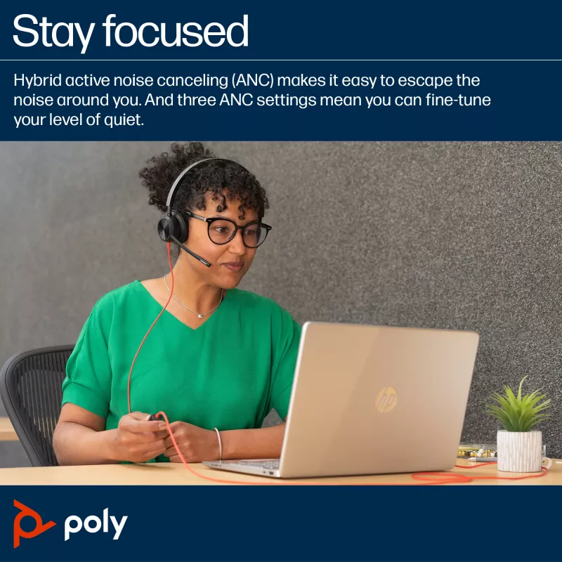 HP Poly Poly Blackwire 8225 Microsoft Teams sertifikuotos USB-C ausinės
