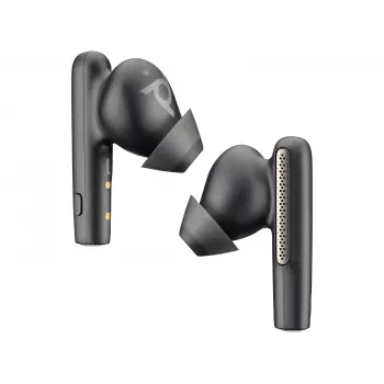 HP Poly Voyager Free 60 UC M belaidės ausinės su Bluetooth BT700 USB-C adapteriu ir pagrindiniu įkrovimo dėklu (juodos spalvos)