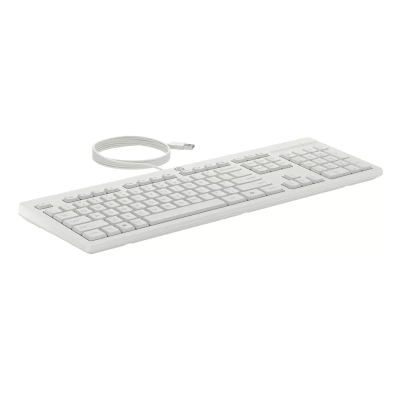 HP 225 laidinis pelės ir klaviatūros rinkinys, pilno dydžio (100%), USB, balta, pelė įtraukta