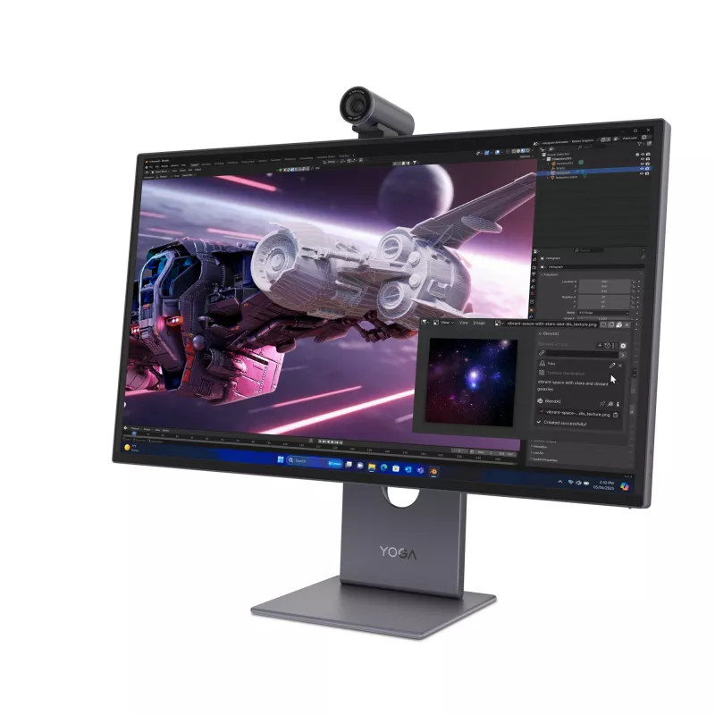 Monitorius Lenovo Yoga Pro 27UD-10 — 26,5 colio QD-OLED 4K (3840×2160), 0,03 ms, USB-C centrinė stotelė, VESA, garsiakalbiai, aukščio reguliavimas, juodas