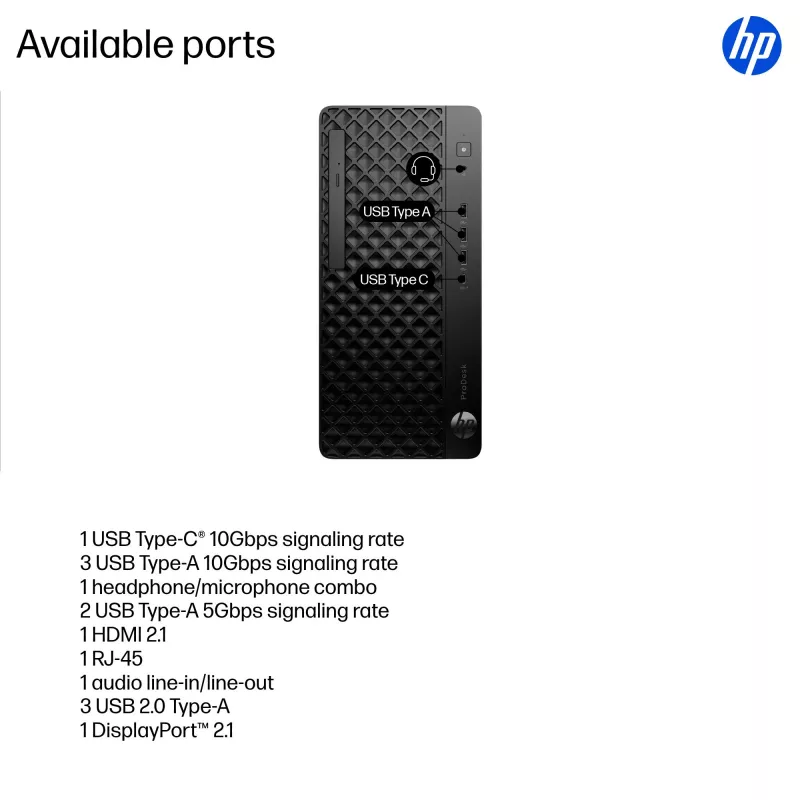 HP ProDesk 4 Tower G1i stalinis kompiuteris AI Intel Core Ultra 5 225 16 GB DDR5-SDRAM Windows 11 Pro