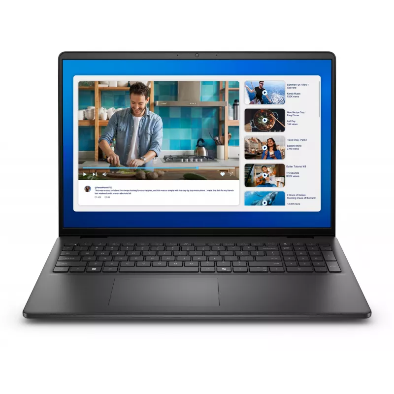 Dell nešiojamas kompiuteris DC16250 Intel Core 5 120U 40,6 cm (16 colių) Full HD+ 8 GB DDR5-SDRAM 512 GB SSD Wi-Fi 6 (802.11ax) Ubuntu Linux UK International juodos spalvos