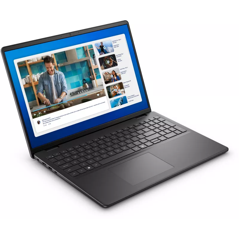 Dell nešiojamas kompiuteris DC16250 Intel Core 5 120U 40,6 cm (16 colių) Full HD+ 8 GB DDR5-SDRAM 512 GB SSD Wi-Fi 6 (802.11ax) Ubuntu Linux UK International juodos spalvos