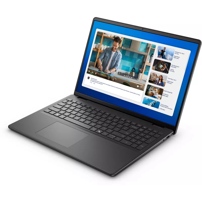 Dell nešiojamas kompiuteris DC16250 Intel Core 5 120U 40,6 cm (16 colių) Full HD+ 8 GB DDR5-SDRAM 512 GB SSD Wi-Fi 6 (802.11ax) Ubuntu Linux UK International juodos spalvos