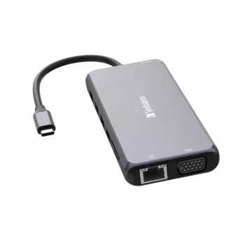 Verbatim CMH-14 USB-C 14 prievadų stotelė, 5000 Mbit/s, sidabrinė