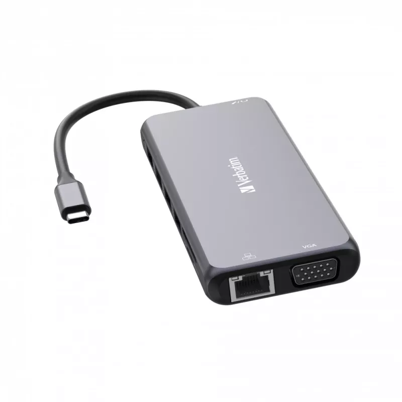 Verbatim CMH-14 USB-C 14 prievadų stotelė, 5000 Mbit/s, sidabrinė