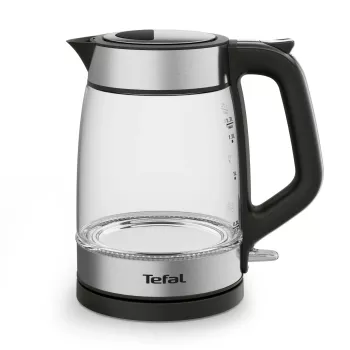 Tefal Glass Kettle KI605830 elektrinis virdulys 1,7 L 2200 W juodas, sidabrinis, permatomas