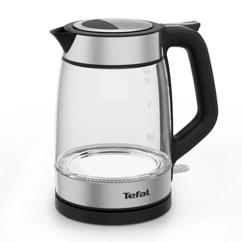 Tefal Glass Kettle KI605830 elektrinis virdulys 1,7 L 2200 W juodas, sidabrinis, permatomas