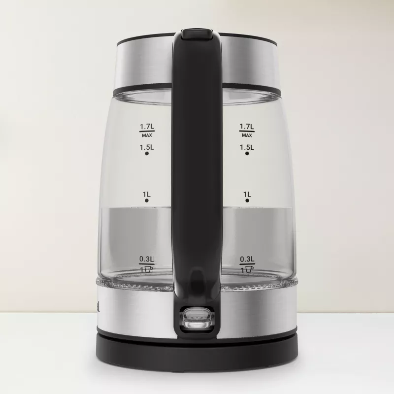 Tefal Glass Kettle KI605830 elektrinis virdulys 1,7 L 2200 W juodas, sidabrinis, permatomas