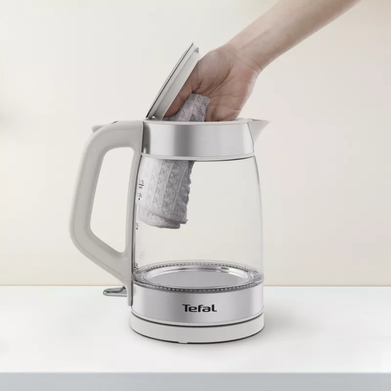 Tefal stiklinis virdulys KI605B30 1,7 L 2200 W Pilka, Sidabrinė, Peršviečiama