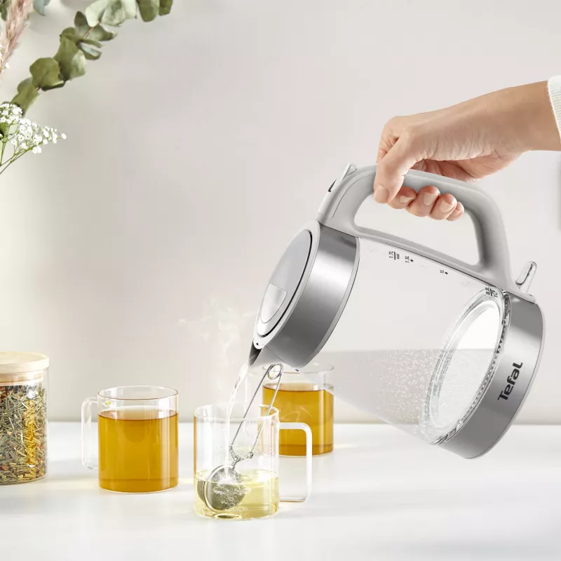 Tefal stiklinis virdulys KI605B30 1,7 L 2200 W Pilka, Sidabrinė, Peršviečiama