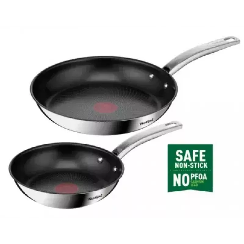 Kepimo indų rinkinys Tefal Intuition B817S255 – nerūdijančio plieno keptuvės 20 cm ir 26 cm