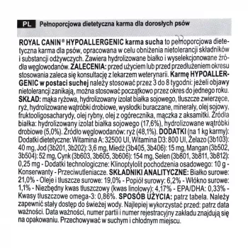 Sausas šunų ėdalas Royal Canin Hypoallergenic Adult 14 kg – kepenėlės ir ryžiai