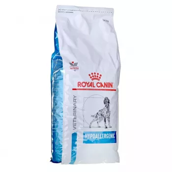 Sausas šunų ėdalas Royal Canin Hypoallergenic Adult 14 kg – kepenėlės ir ryžiai