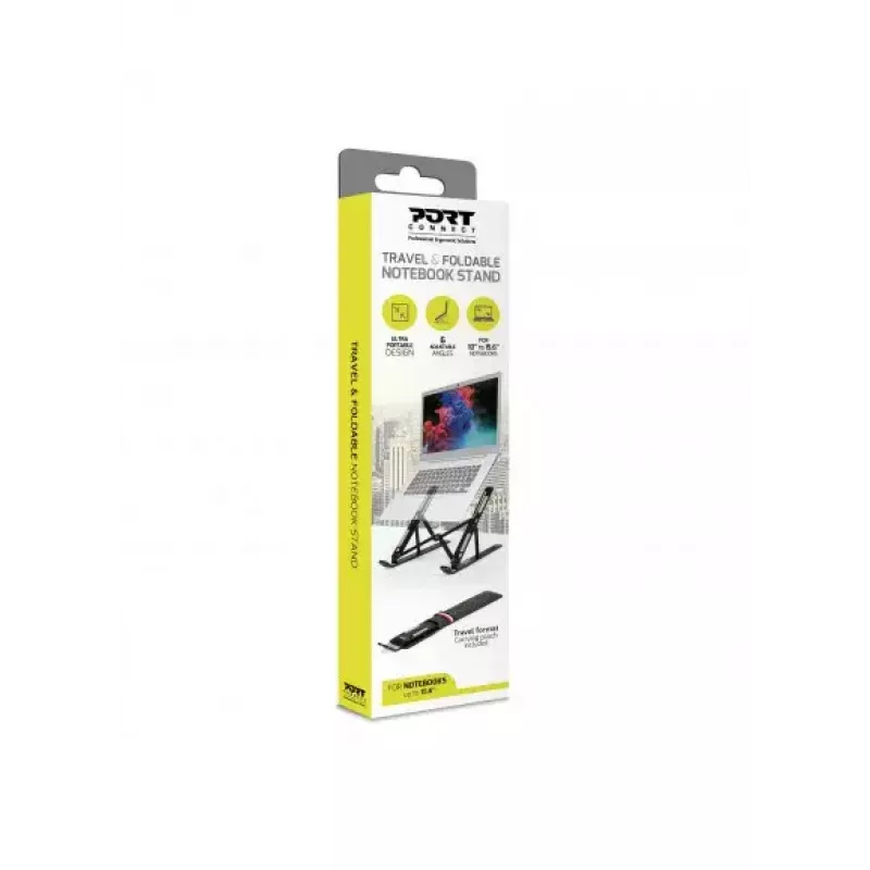 Stovas nešiojamam kompiuteriui Port Designs 901107 Juodas Aliuminis 39.6 cm