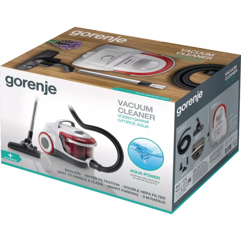 Gorenje VCEB01GAWWF 3 L cilindrinis dulkių siurblys be maišelio